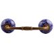 Navy Blue Leaf Floral Ceramic Bridge Handle